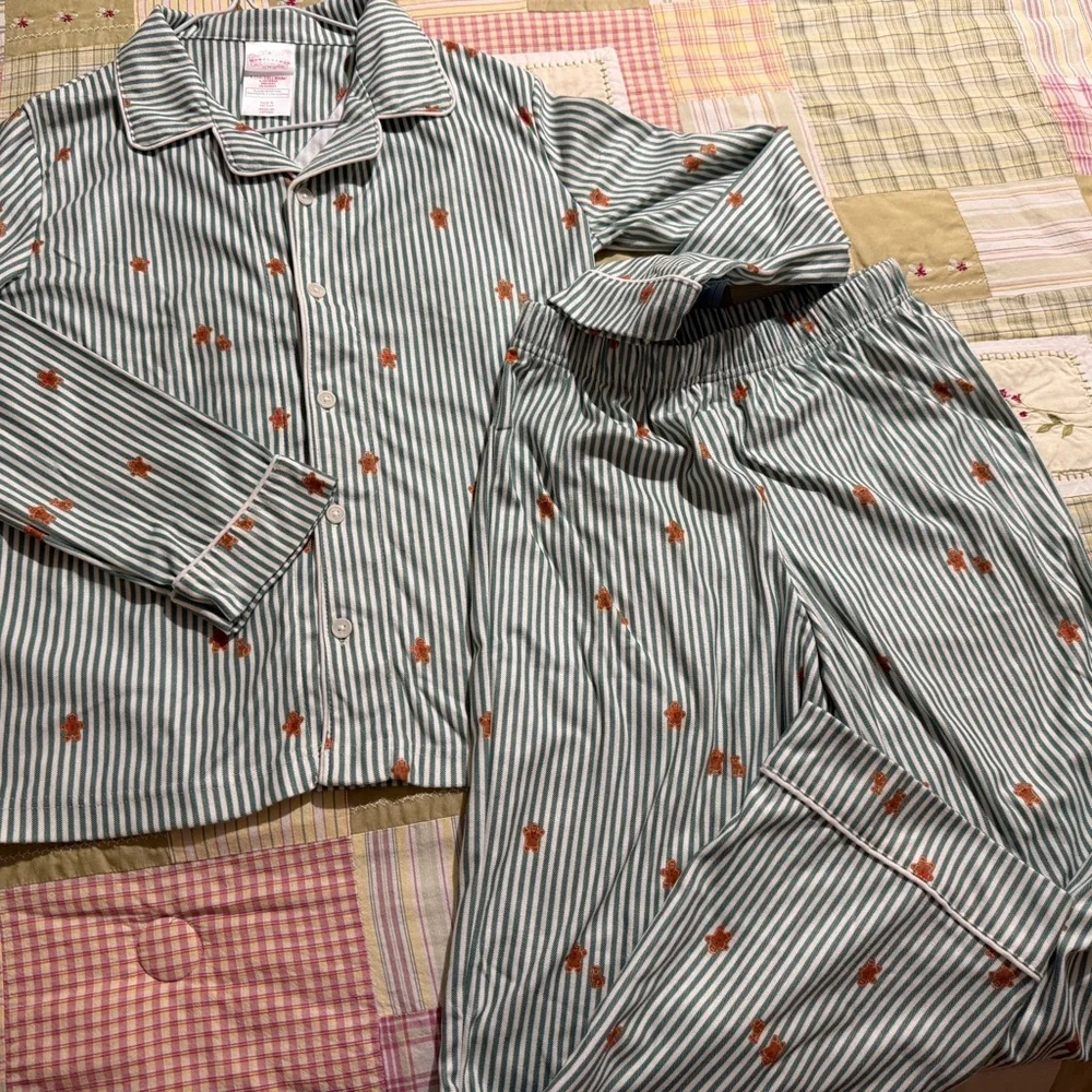 Wondershop Green and White‎ Striped Kids/Boys Pajama Set Size L(10-12)